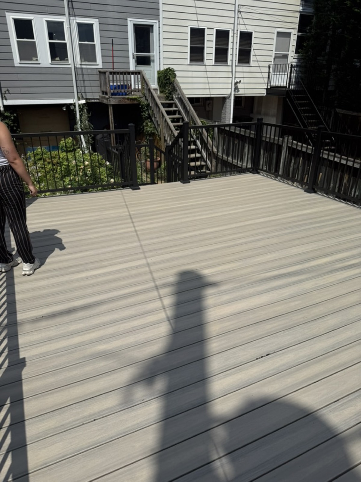 Composite deck black balusters spring