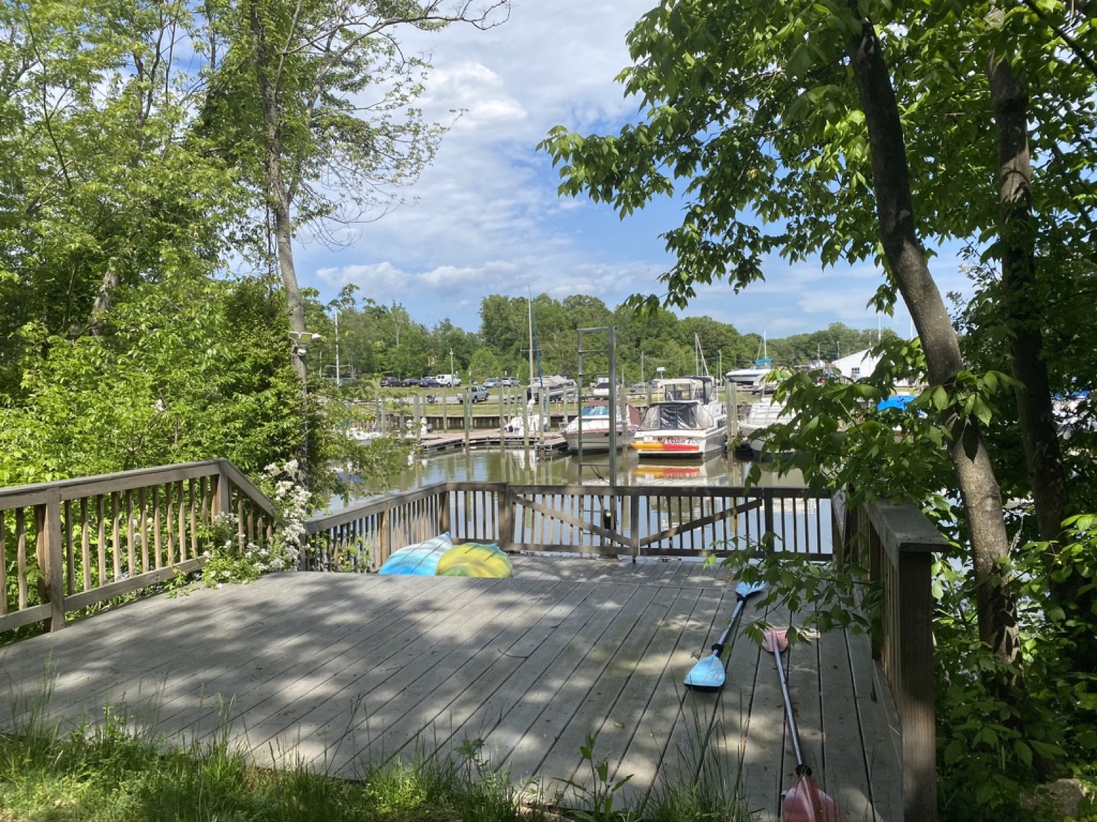 Marina platform deck before