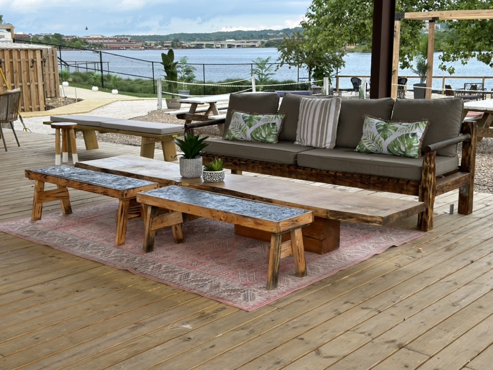 Outdoor dining deck styled