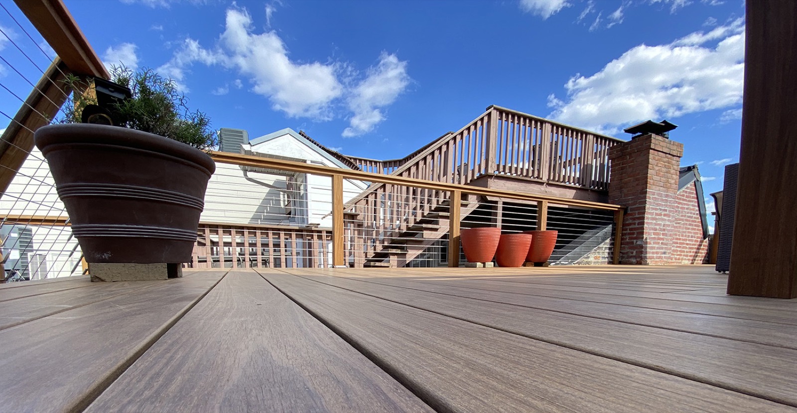 Rooftop deck cable railing DC