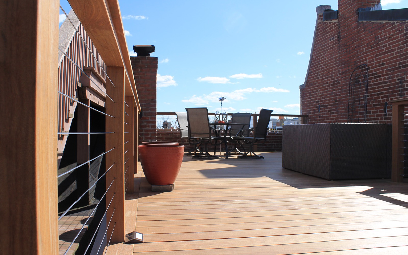 Rooftop deck stairs planters washington DC